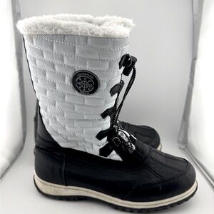 Totes Lizzie Black and White Winter Boots Women’s‎ Sz 9